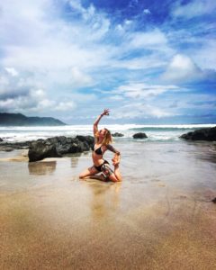 Yoga girl beach