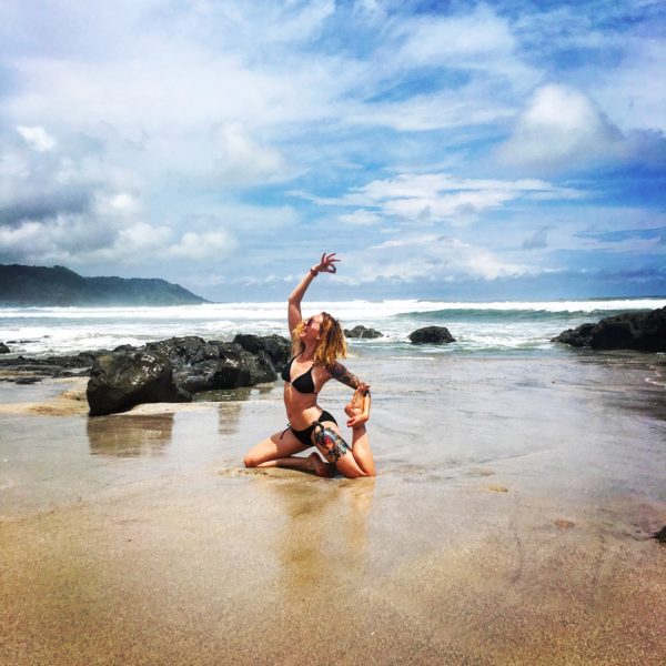 Yoga girl beach